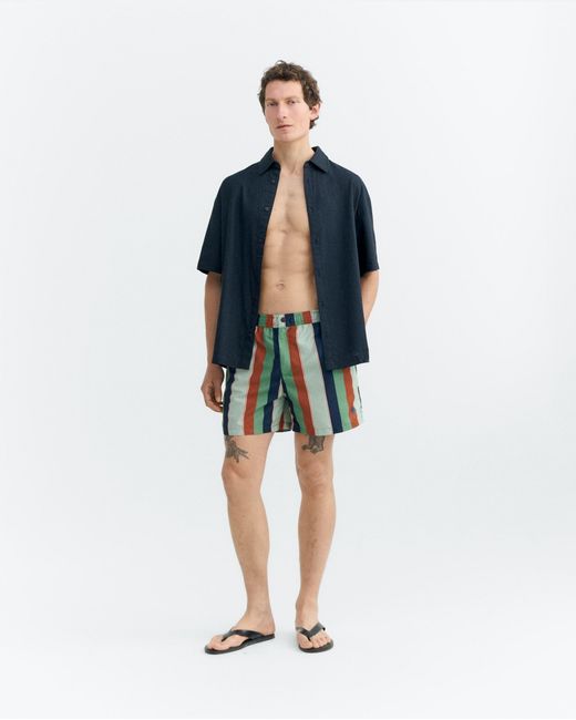 Thinking Mu Green Striped Swimsuit Liu for men