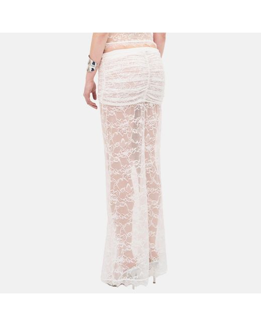 OW Collection White Selah Lace Maxi Skirt