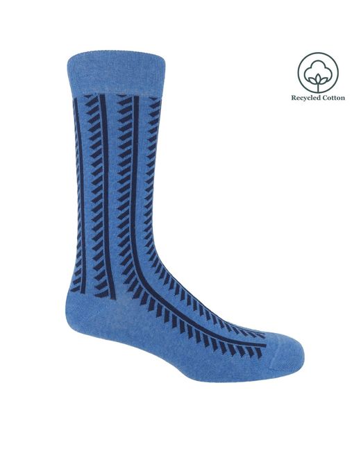 Peper Harow - Made in England Blue Vector Stripe Socks – Bundle for men