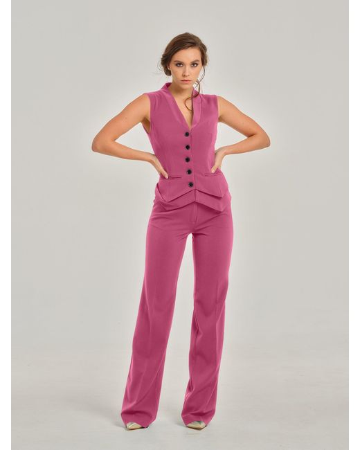 Tia Dorraine Pink Sweet Desire Straight-leg High-waist Trousers