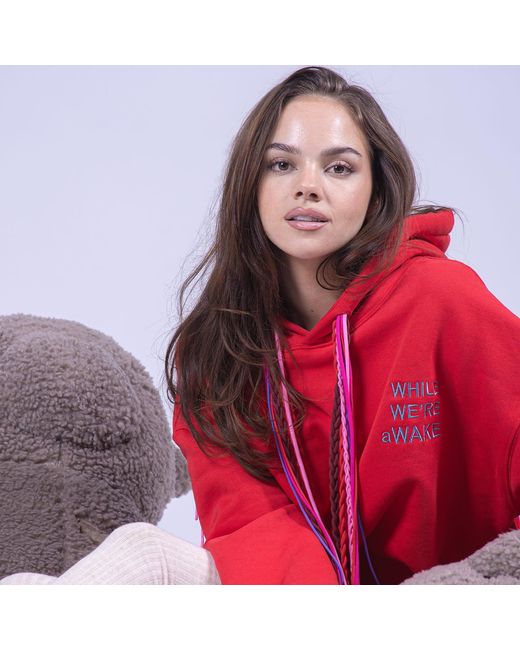 While We're Awake Red Dark Multi String Hoodie