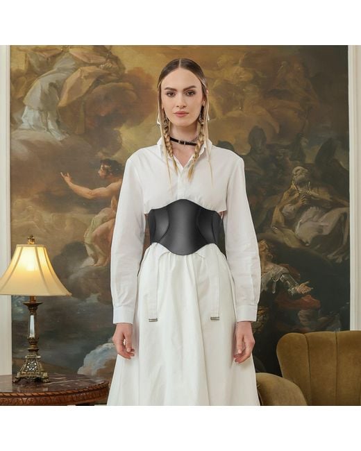 Haute Cuir Black Thane Leather Corset Belt