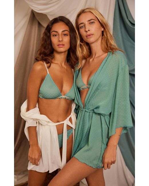 SAETA Paris Green Silk Triangle Bra