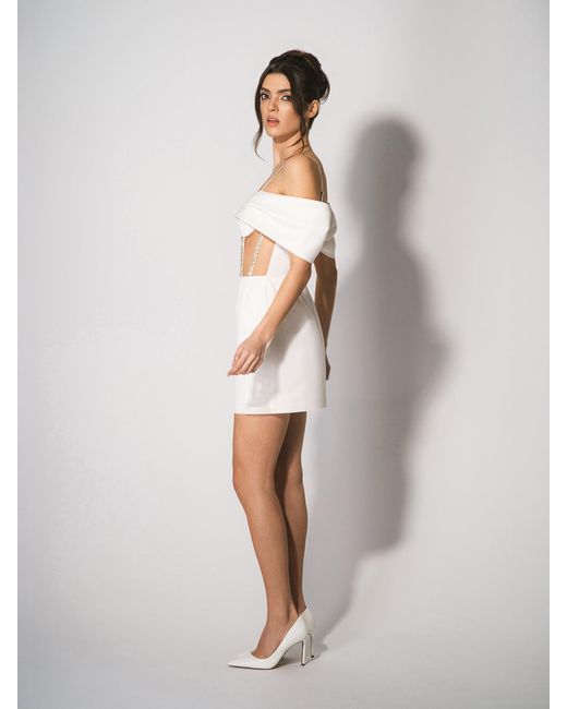Tia Dorraine White Belle Of The Ball Crystal-Embellished Mini Dress