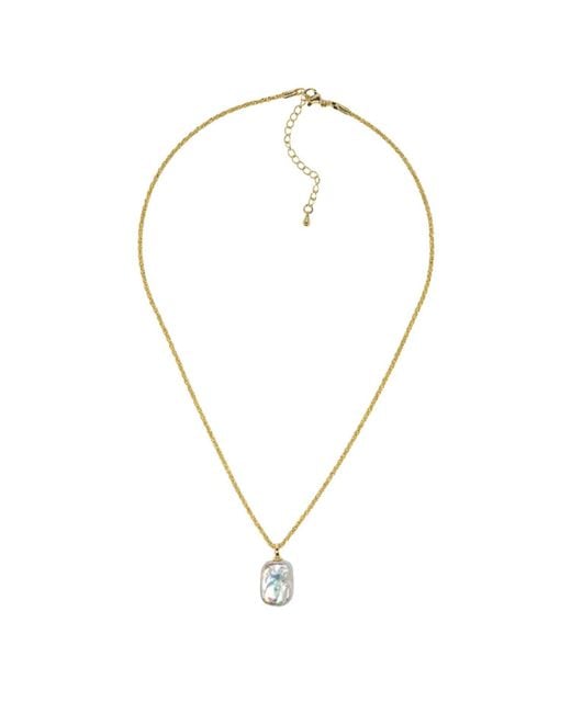 Uchi and Soto Metallic Shinju Square Pearl Necklace