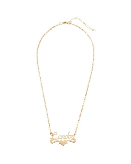 Black Cake Metallic Royal Posh Punk London Nameplate Necklace