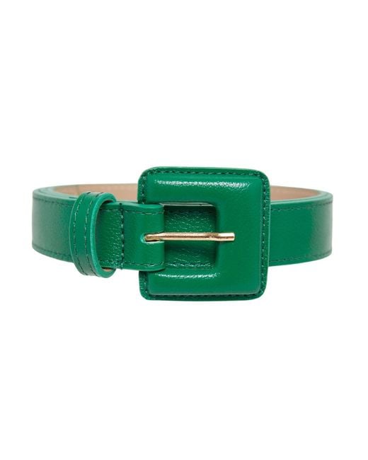 BeltBe Green Mini Square Narrow Leather Belt