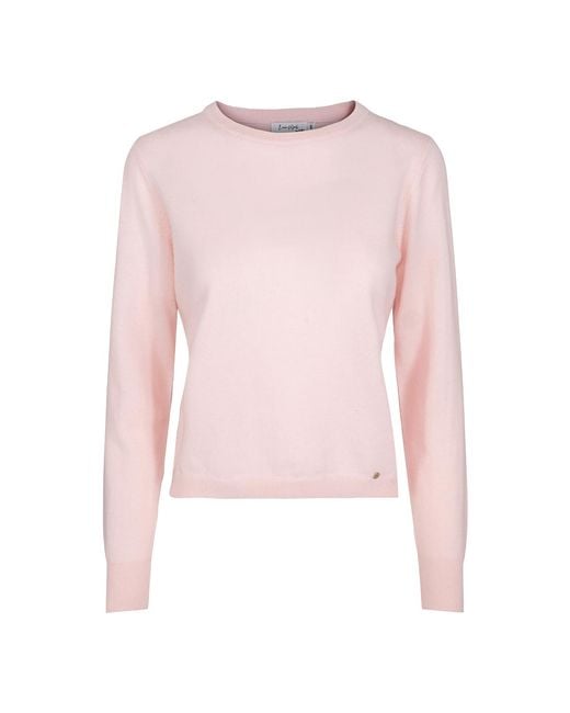 tirillm Pink Sasha Basic Cashmere Pullover With Round Neck, Powder