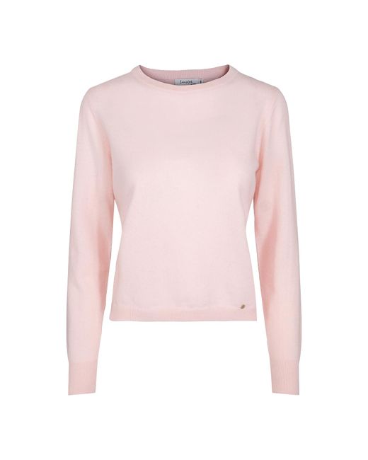 tirillm Pink Sasha Basic Cashmere Pullover With Round Neck, Powder