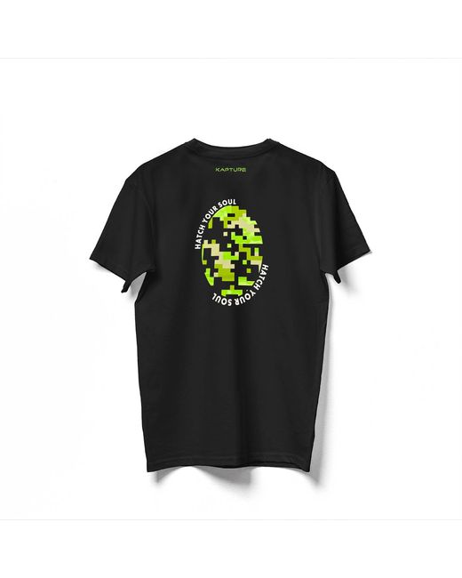 Kapture Black Hatch Your Soul Printed Tee for men