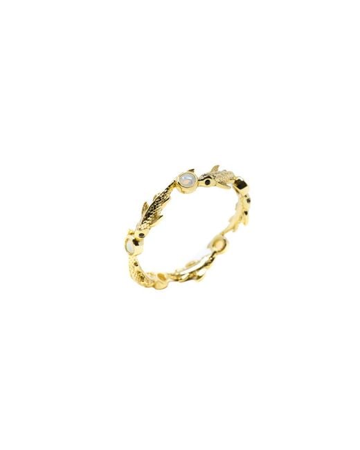 NASI SILVER Metallic Eternity Neshama Fish Band- Opal