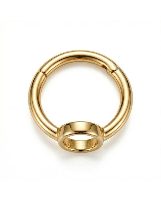 Zahav Jewelry Metallic 10K Solid 16G 8Mm Circular Clicker Hoop