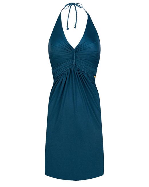 Chic by Lirette Blue Short Halter Dress Natural