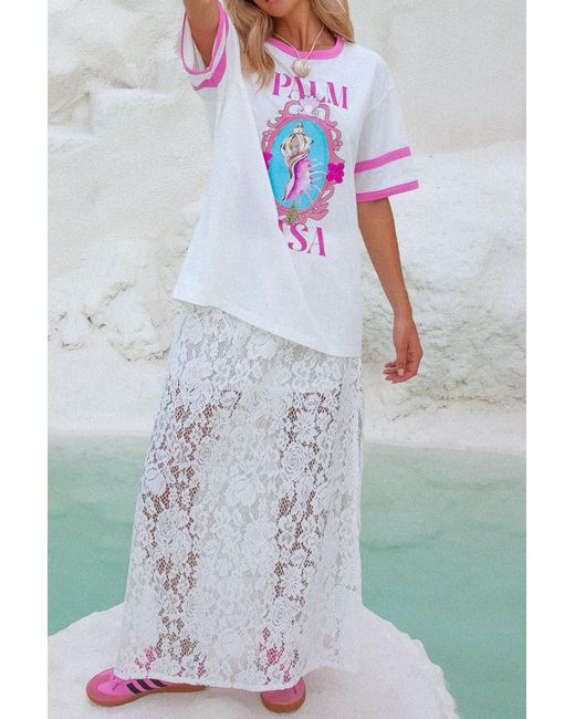 Palm Collective White Neutrals Balboa Lace Skirt