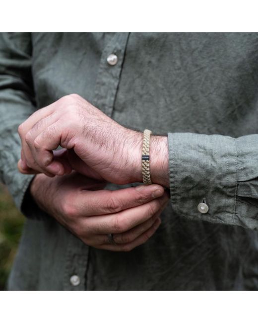 Harbour Uk Metallic Neutrals Hylander Chunky Steel Rope Bracelet for men