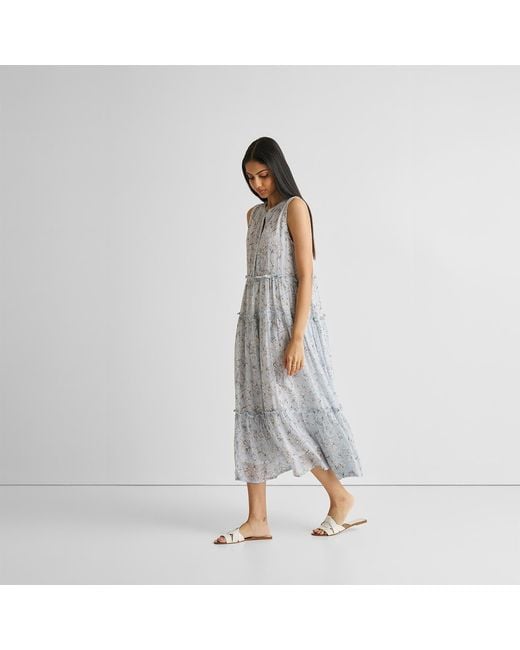 REISTOR Gray Perfect Resort Maxi Crepe Dress