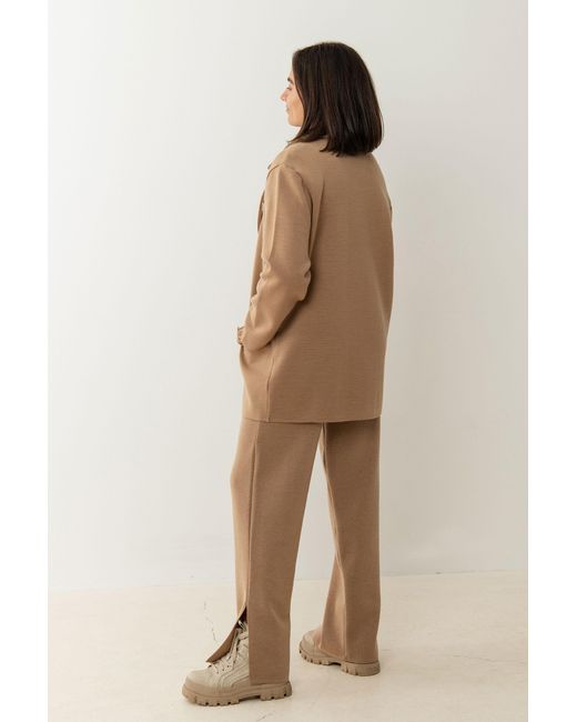 SALANIDA Natural Forza Knitted 100% Merino Blazer Beige