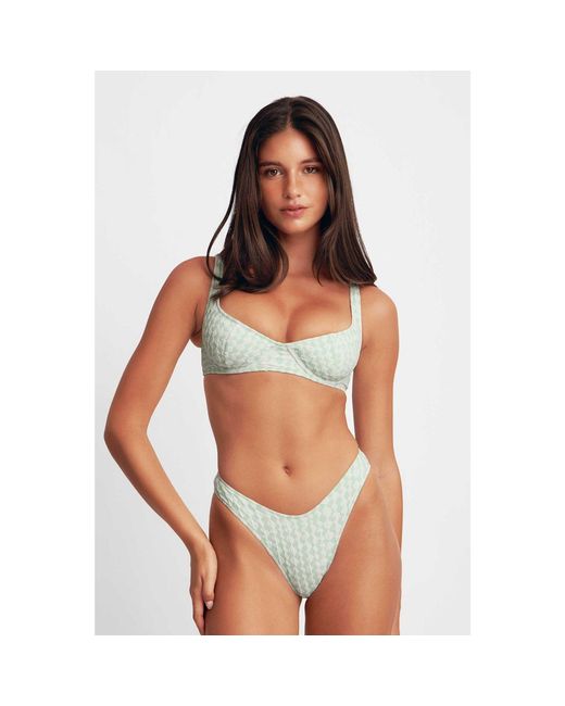 Blackbough Swim Green Elena Dainty Cheeky Bottoms Peppermint Jacquard
