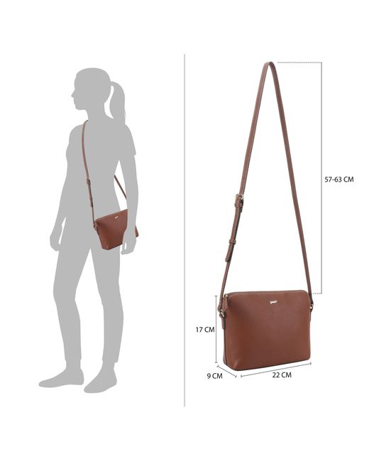 Paul Costelloe Brown Lenya Leather Crossbody Bag