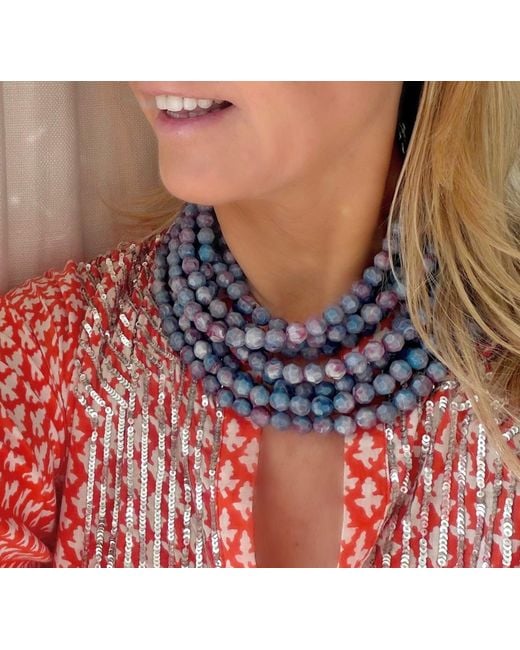 Fairchild Baldwin Blue Medium Bella Orchid Necklace
