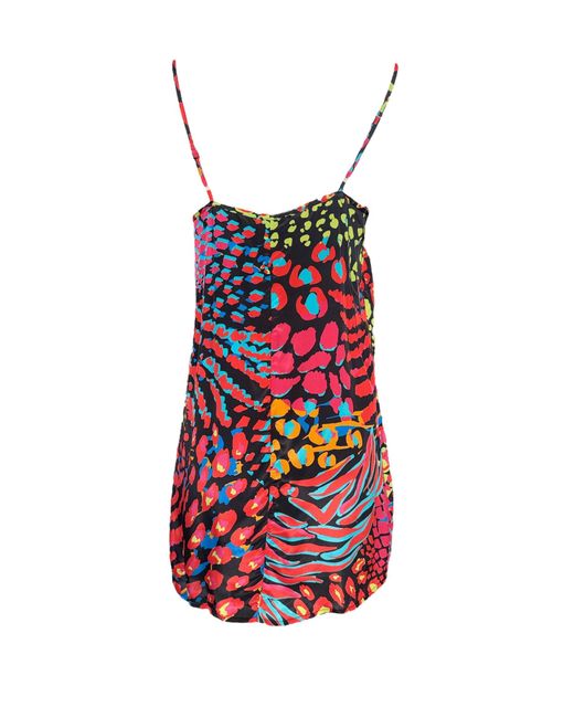 Any Old Iron Red Neon Animal Short Dress