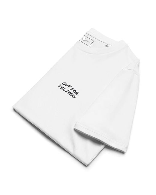 Anchor and Crew White Out For Delivery Annotations Organic Cotton T-Shirt