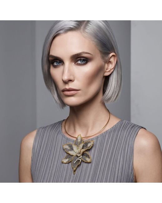 Iliana Arrazola Metallic Orchid Choker, And, Glass Beads, Beaded Jewelry