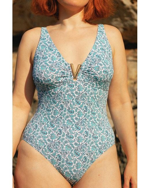 Aqva Swimwear Blue Print Aiguablava One-Piece Swimsuit