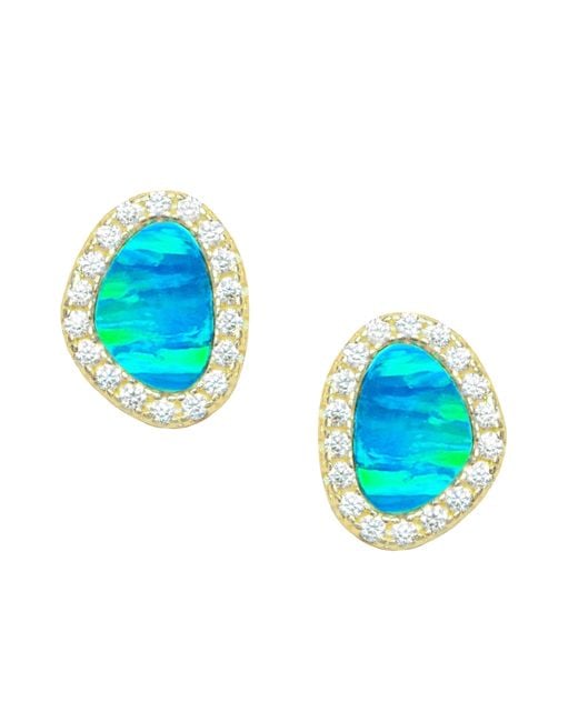 KAMARIA Blue Opal Pebble Stud Earrings