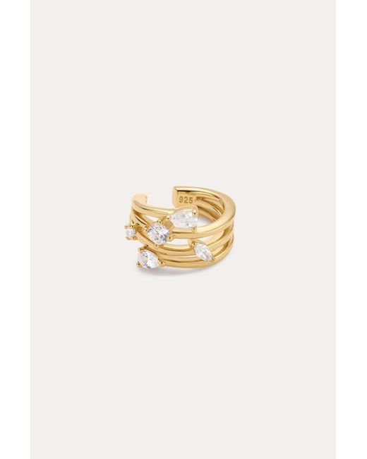 Vanhi Metallic Vale Crystal Ear Cuff
