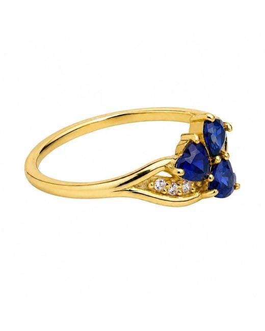 Belinda Jewelz Blue Sapphire Triple Heart Cluster Birthstone Ring