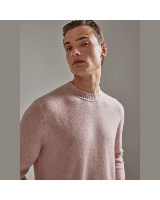 Salts Cashmere Pink Lofty Knit Crew Neck Sweater