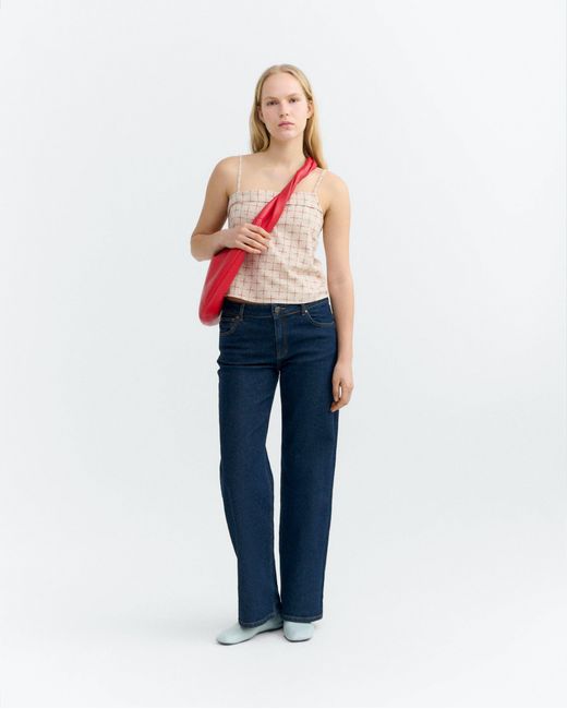 Thinking Mu Natural Top Printed Checkered Lattice Raida