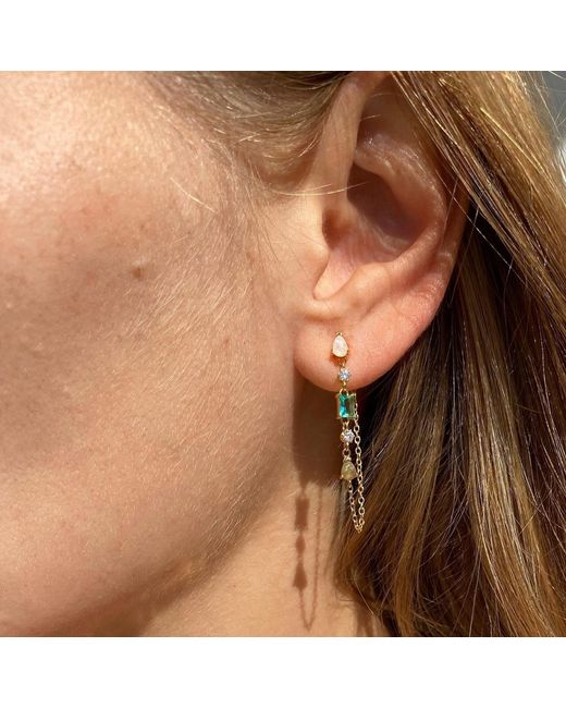 Native Gem Metallic Droplet Earrings