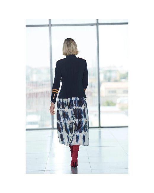 The Extreme Collection Blue Military Jacket With Epaulets And Buttons Claudia London