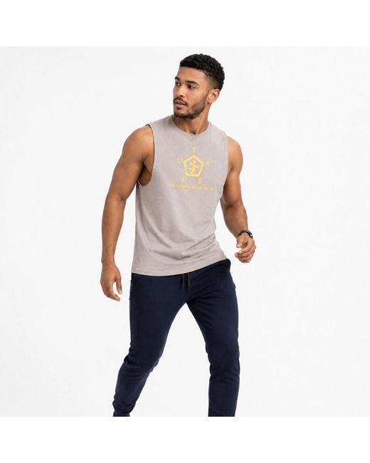 Chuks Collins Gray Logo Printed Tank Top for men