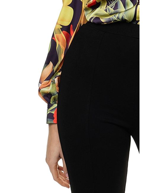 Carloslines Black Compression Skinny Flare Pant