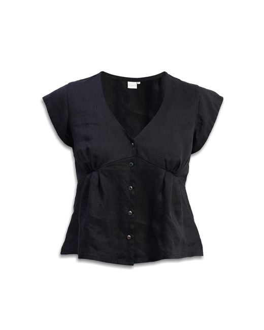 REISTOR Black Deep V-Neck Short Top