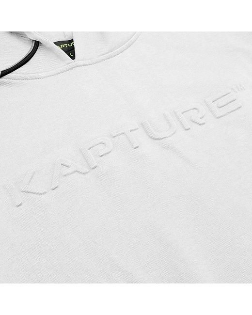 Kapture White Travel Logo-Print Pocket Hoodie for men