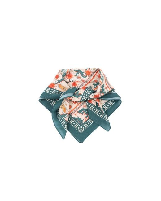 Saachi White Cactus Bloom Bandana