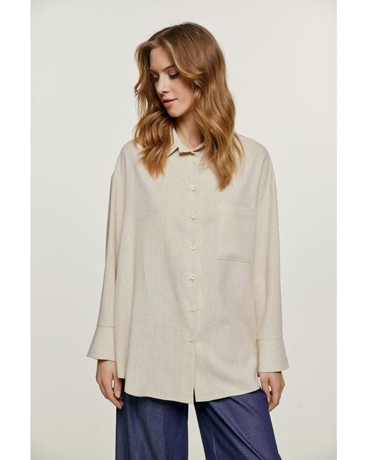 Conquista Natural Neutrals Sand Pocket Detail Shirt