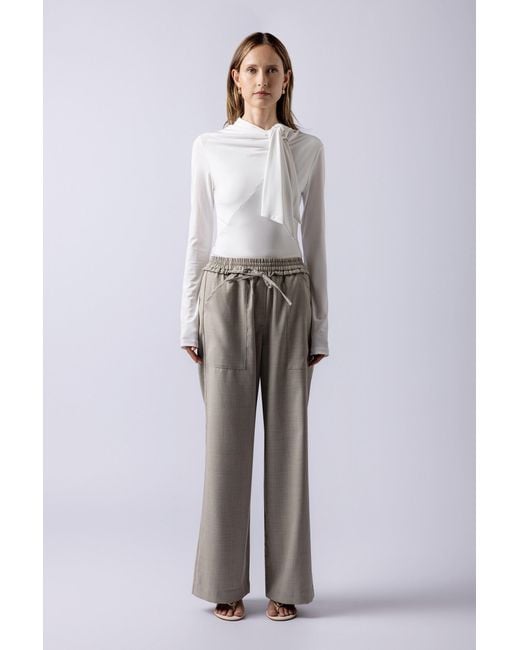 Lendrop Studios Gray Himari Elasticated Waist Suit Pant