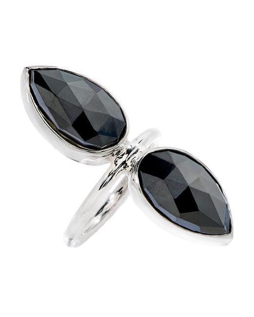 Heather Hawkins Jewelry Black Double Lotus Beauty Semi-Precious Custom Cut Gemstone Ring