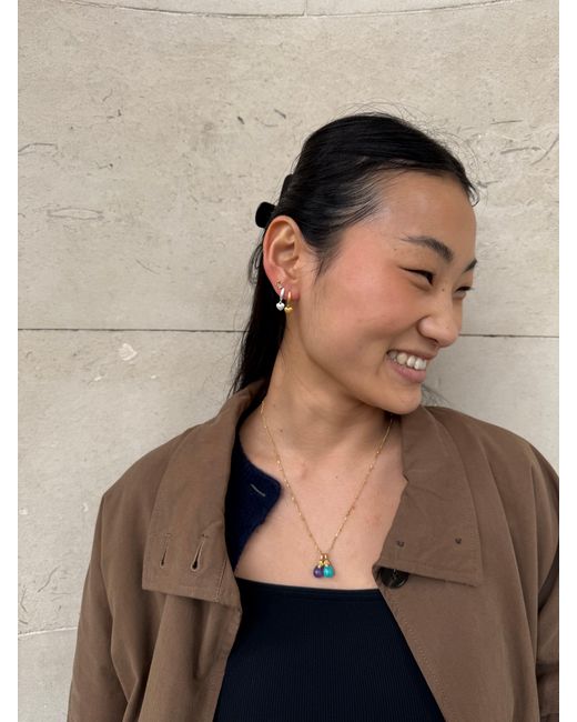 Claire Hill Designs Metallic Brushed Heart Huggie Hoops