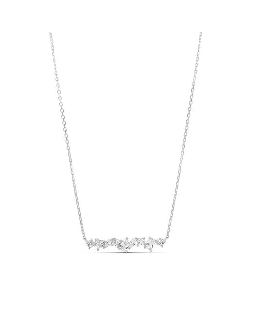 SHYMI Metallic Multi Shape Prong Set Bar Necklace
