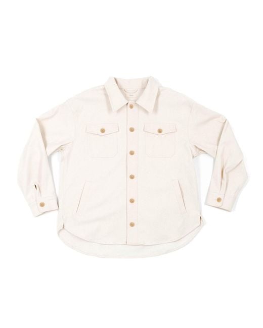 Ariko Natural Cream Bucky Split Hem Shirt Jacket