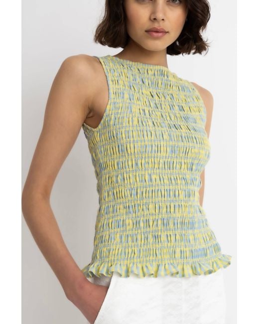 Amy Lynn Green Sonya Pure Cotton Check Top