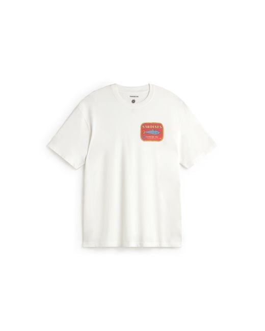 Thinking Mu White Aaron Sardines T-Shirt for men