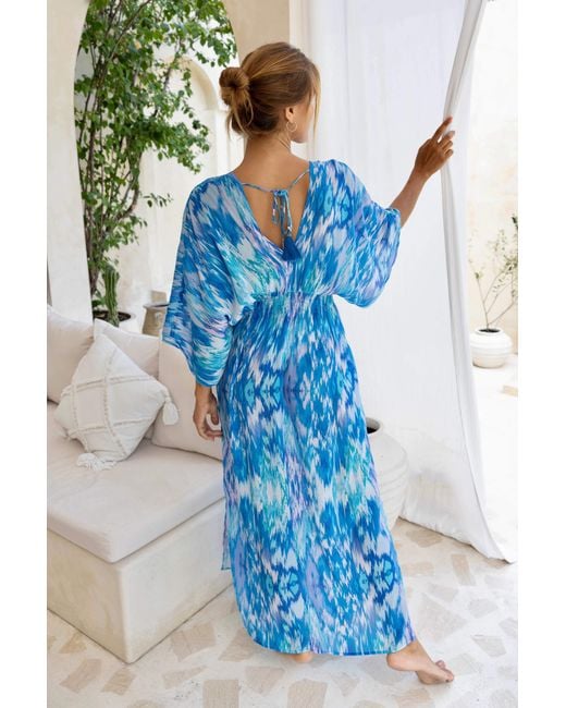 Sophia Alexia Blue Sea Dream Capri Kimono Dress