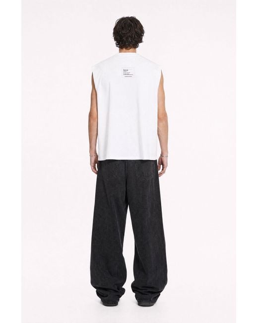 mysimplicated White Oversized Sleeveless Tee for men
